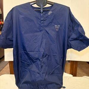 Rawlings Villanova Windbreaker Cage Jacket Pullover L Blue Baseball Team Gear